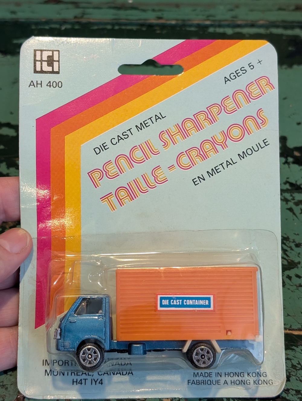 Vintage "Die Cast Container" truck pencil sharpener from the AH 400 - NOS!